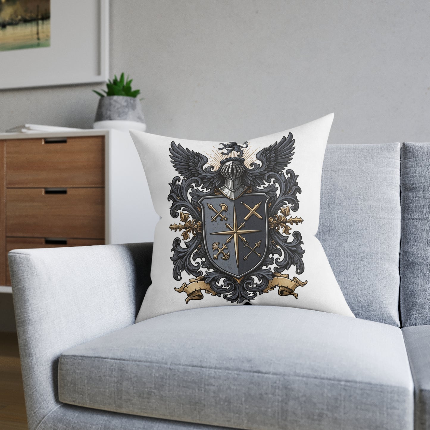 Edgy Guild Emblem Square Pillow - Dare to Dream Edition