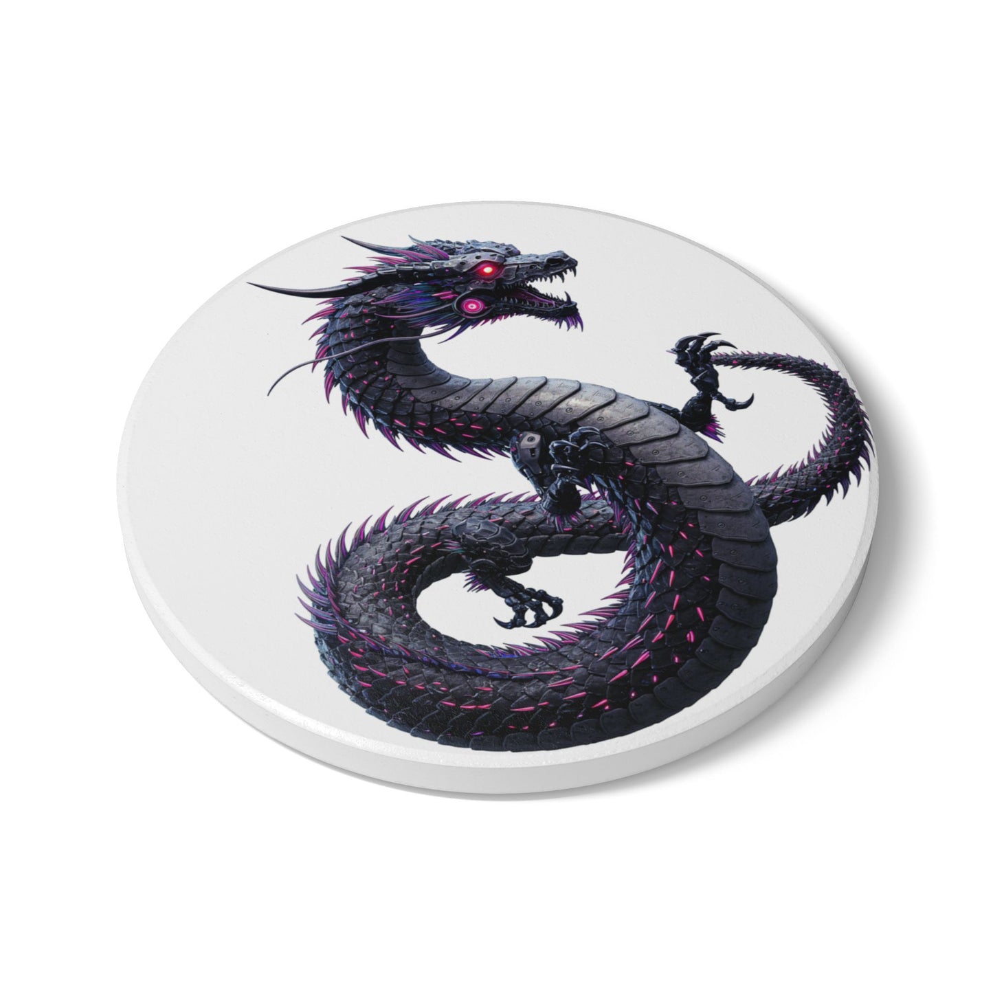 Cyber Dragon Flight Ceramic Coaster - Casual Style