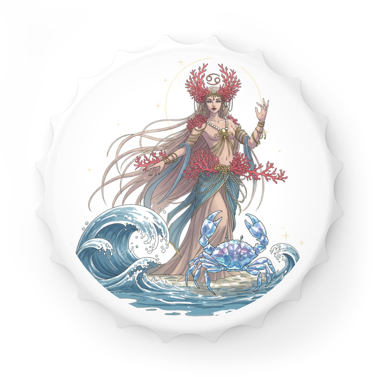 Cosmic Crab Zodiac Bottle Opener - Cancer Edition