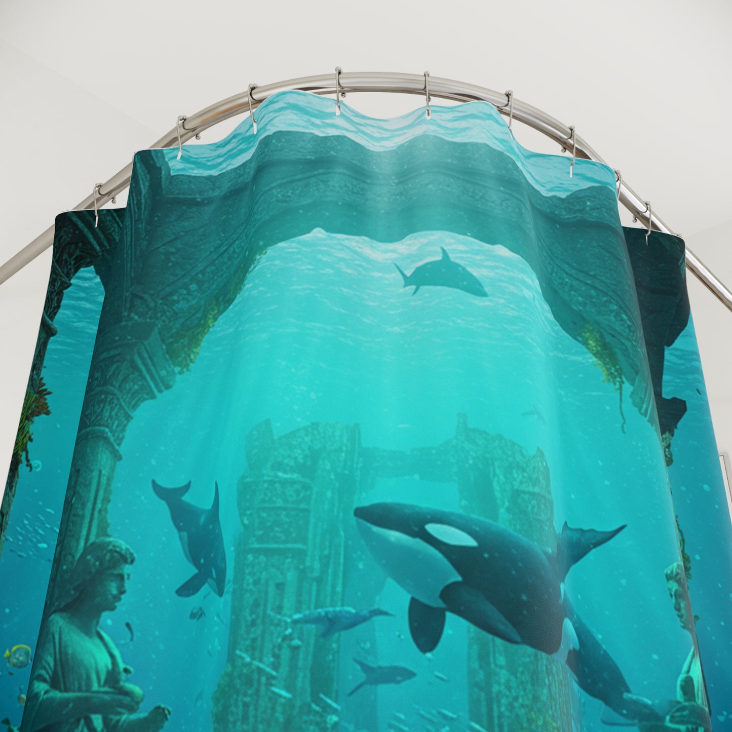 Atlantis Unleashed: Edgy Urban Shower Curtain