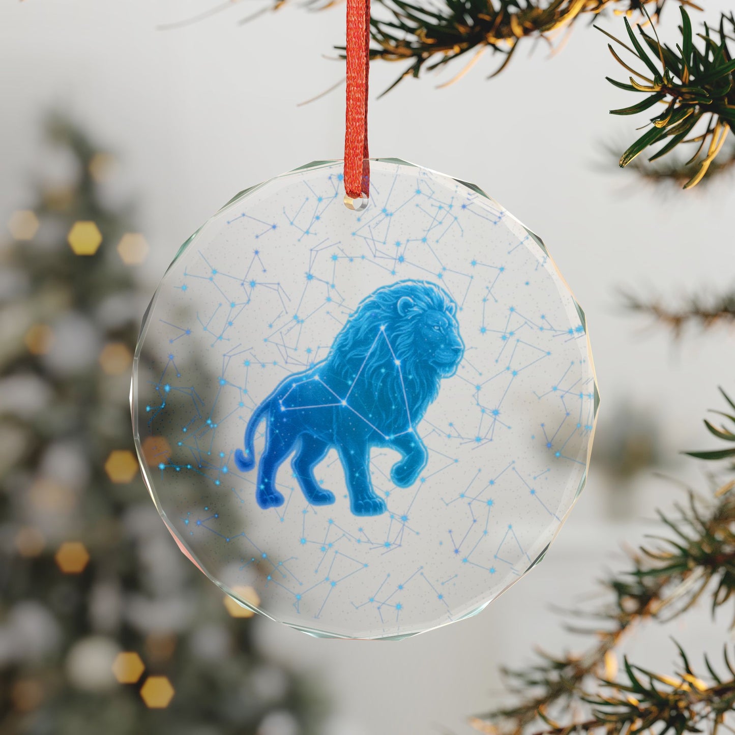 Leo Zodiac Edge: Crystal Glass Ornament