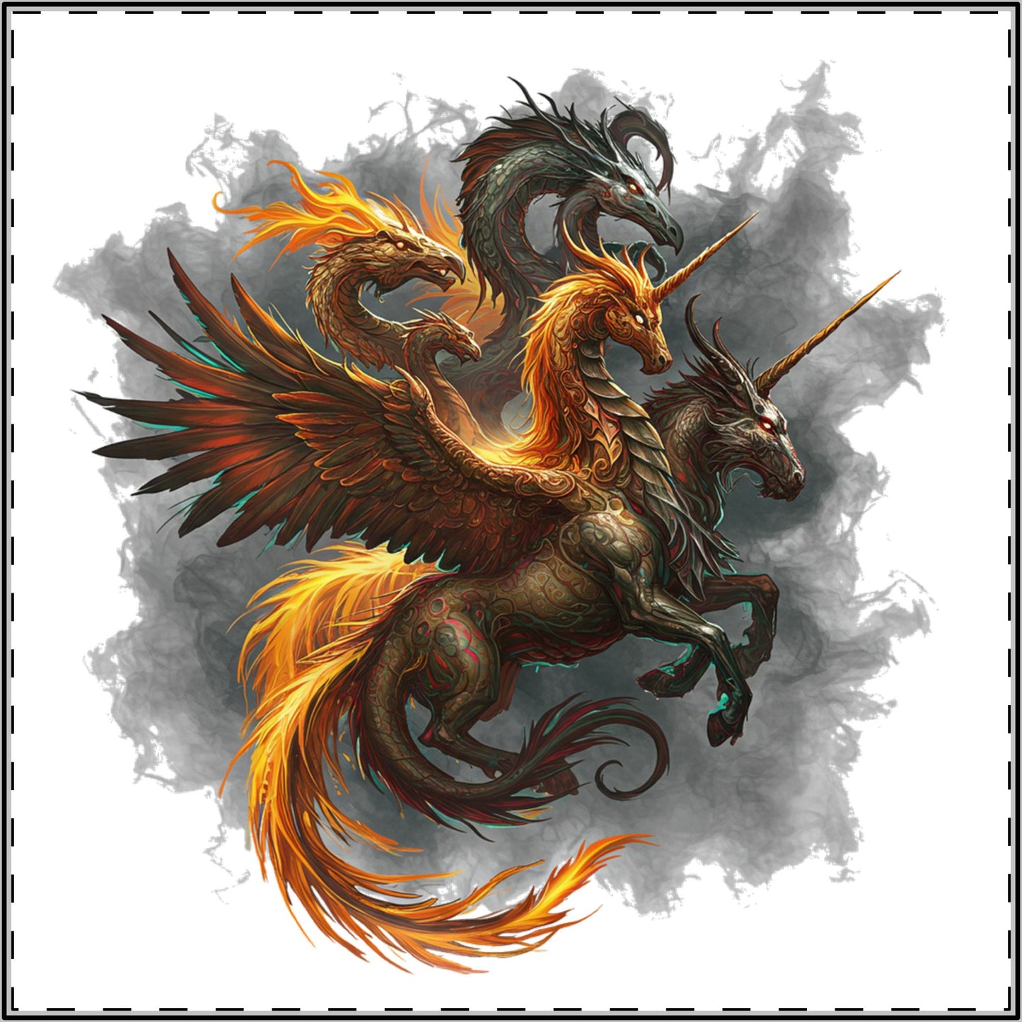 Mythical Shadows: Edgy Beasts Satin Poster