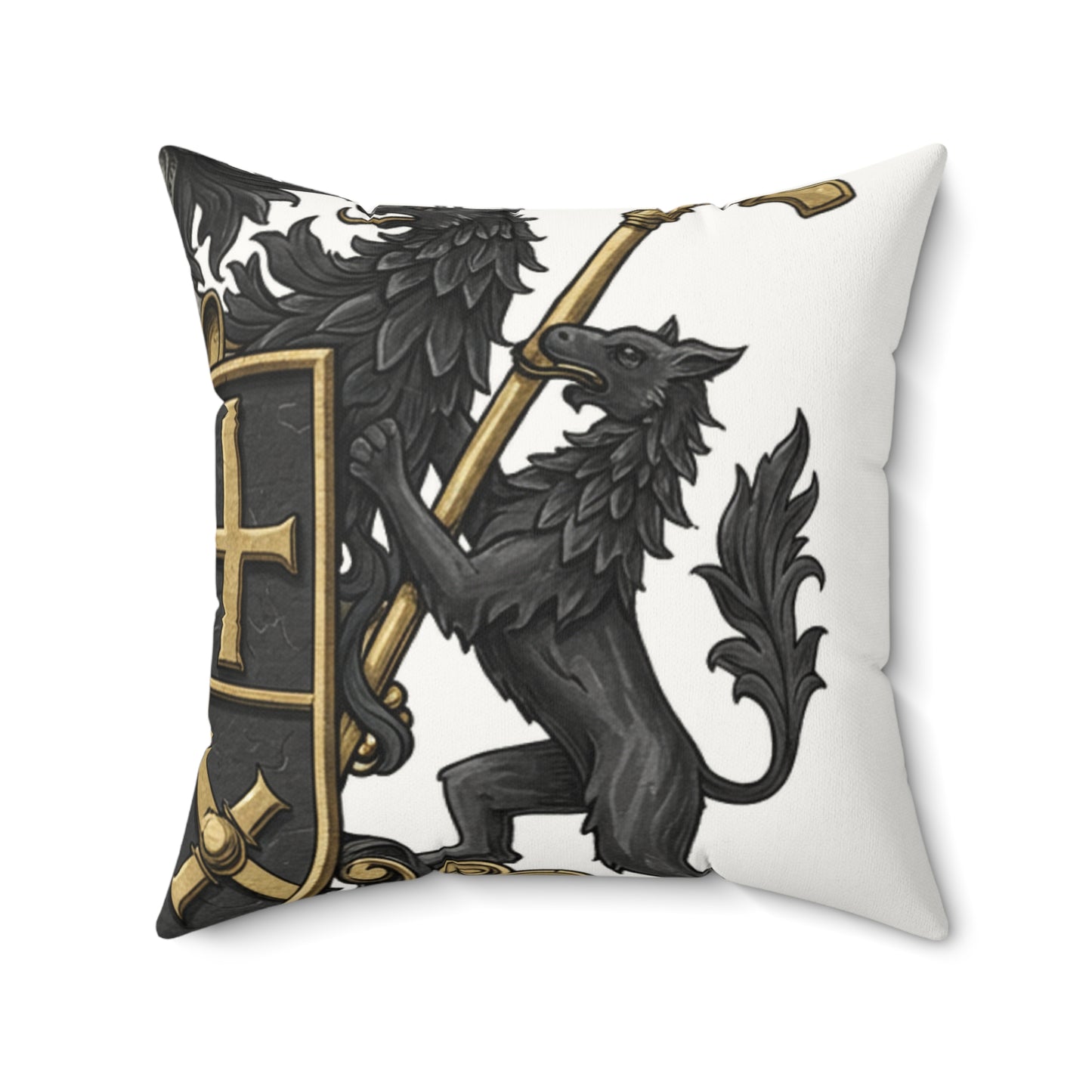 Edgy Elegance: Dual Guild Faux Suede Pillow