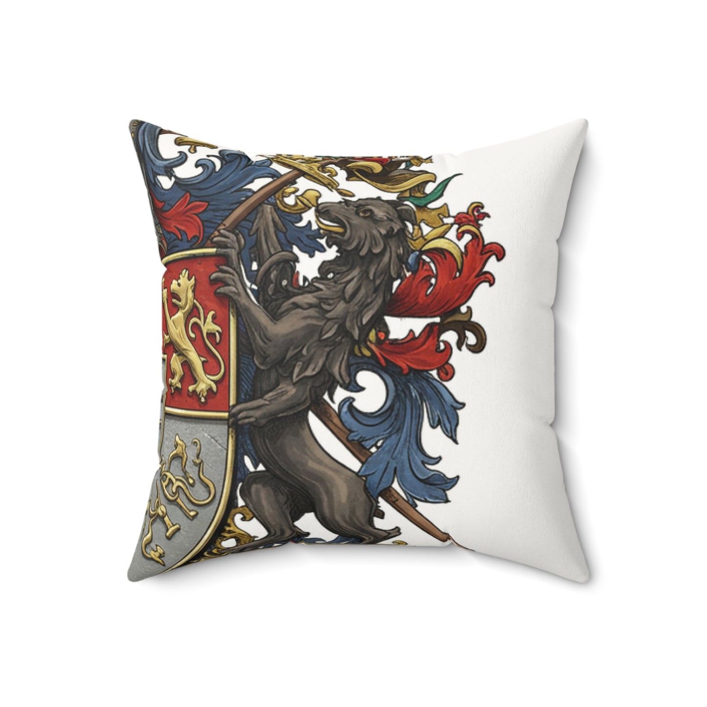 Edgy Elegance: Faux Suede Square Pillow – Guild #37 Edition