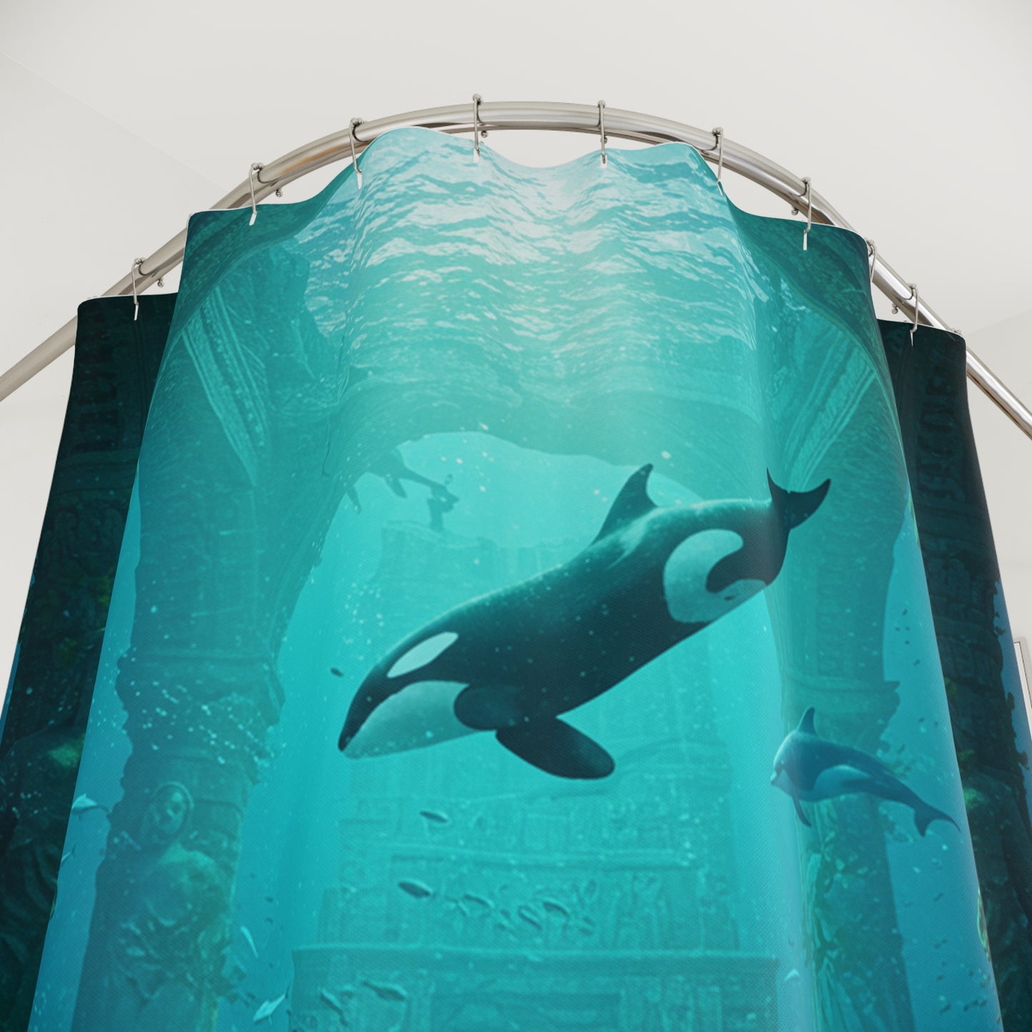 Atlantis Edge: Dive into Mystery Shower Curtain