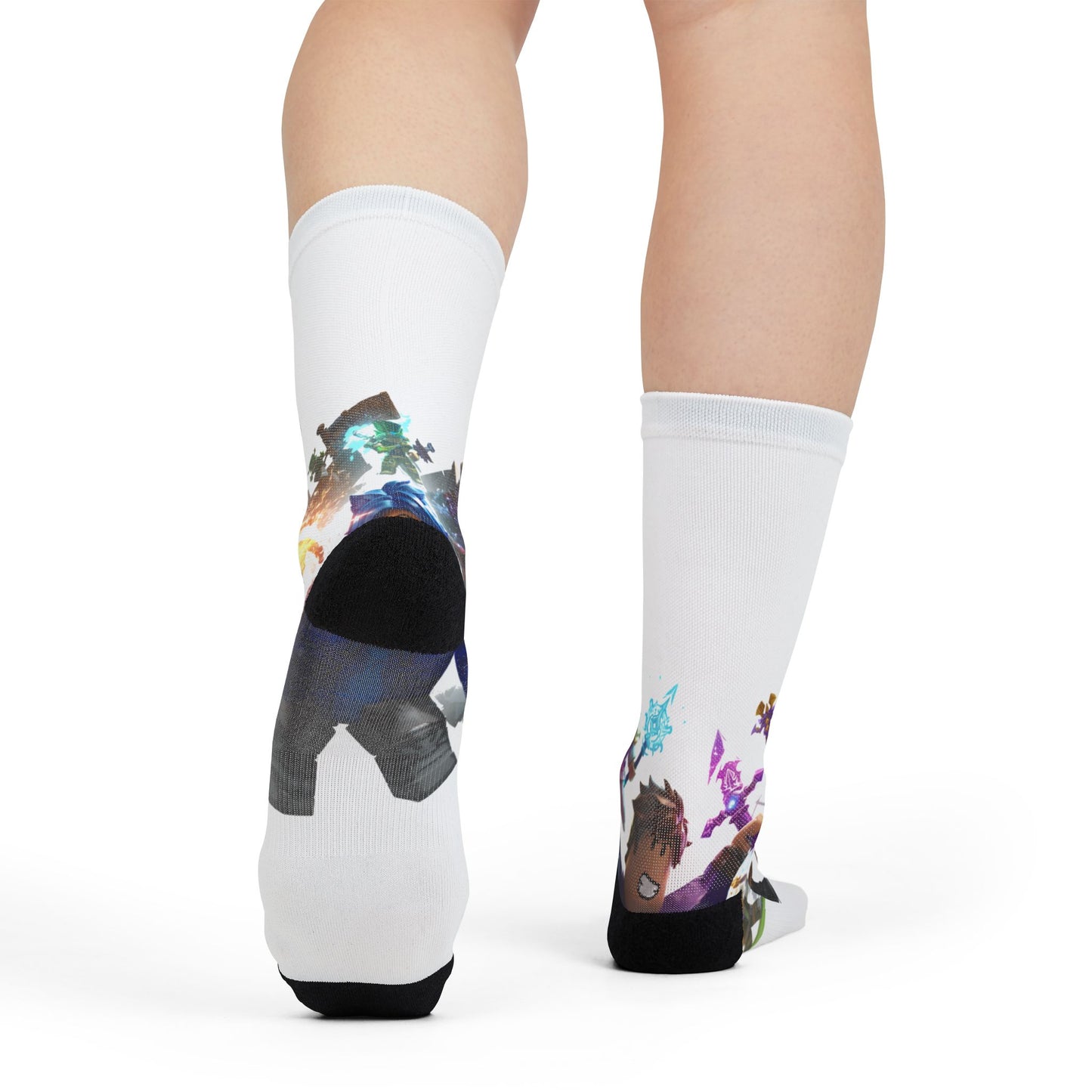 Pixel Power Punch Crew Socks - Edgy Voxel Vanguard Edition