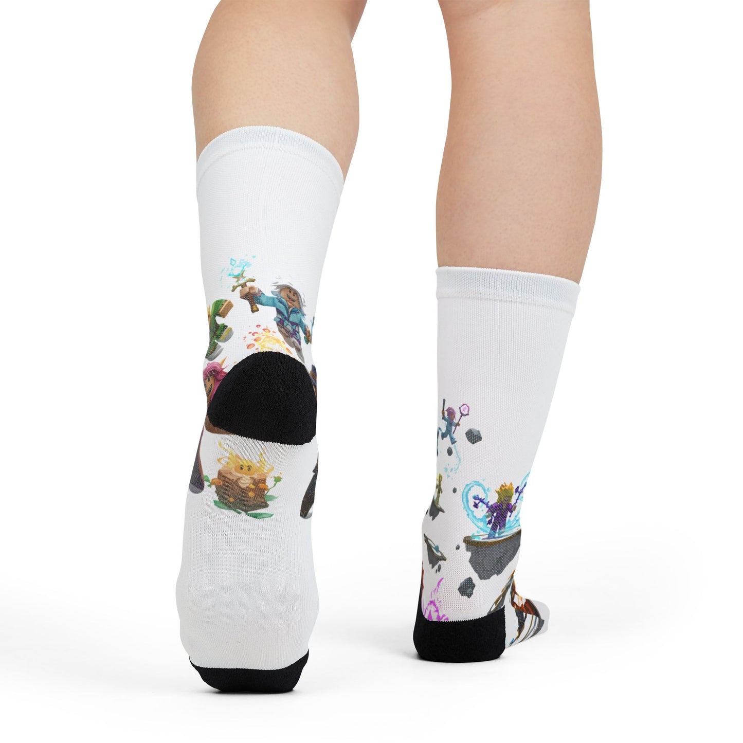 Voxel Rebellion: Edgy Character Crew Socks
