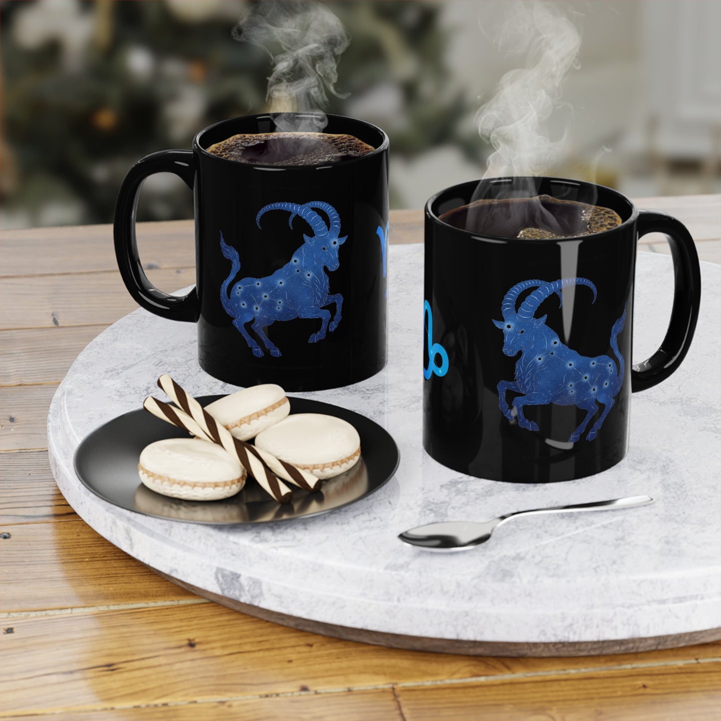 Capricorn Constellation Coffee Mug | Zodiac Astrology Gift | Black 11oz Mug for Astrology Lovers, Horoscope, Star Sign Décor, Unique Gift