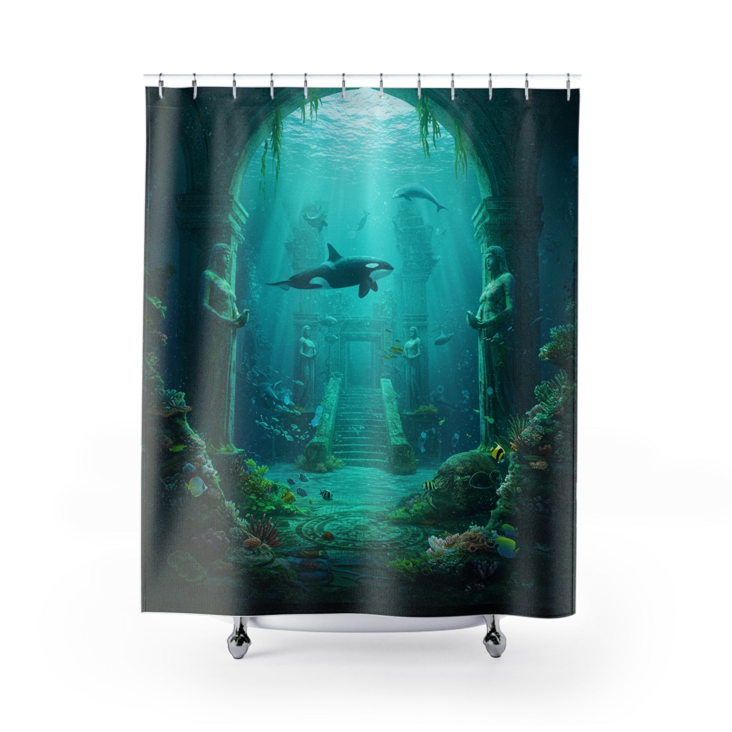 Atlantis Edge: Dive into Mystery Shower Curtain
