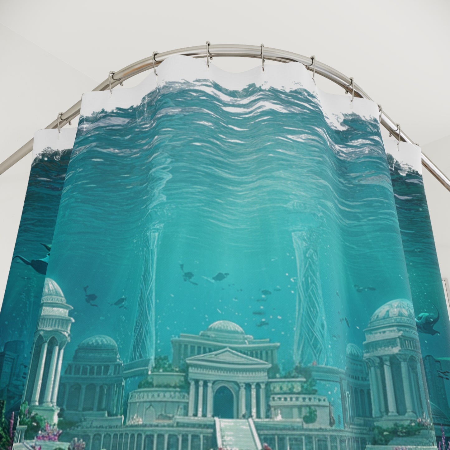 Mystic Atlantean Dream Shower Curtain - Edgy Epic Fantasy Design