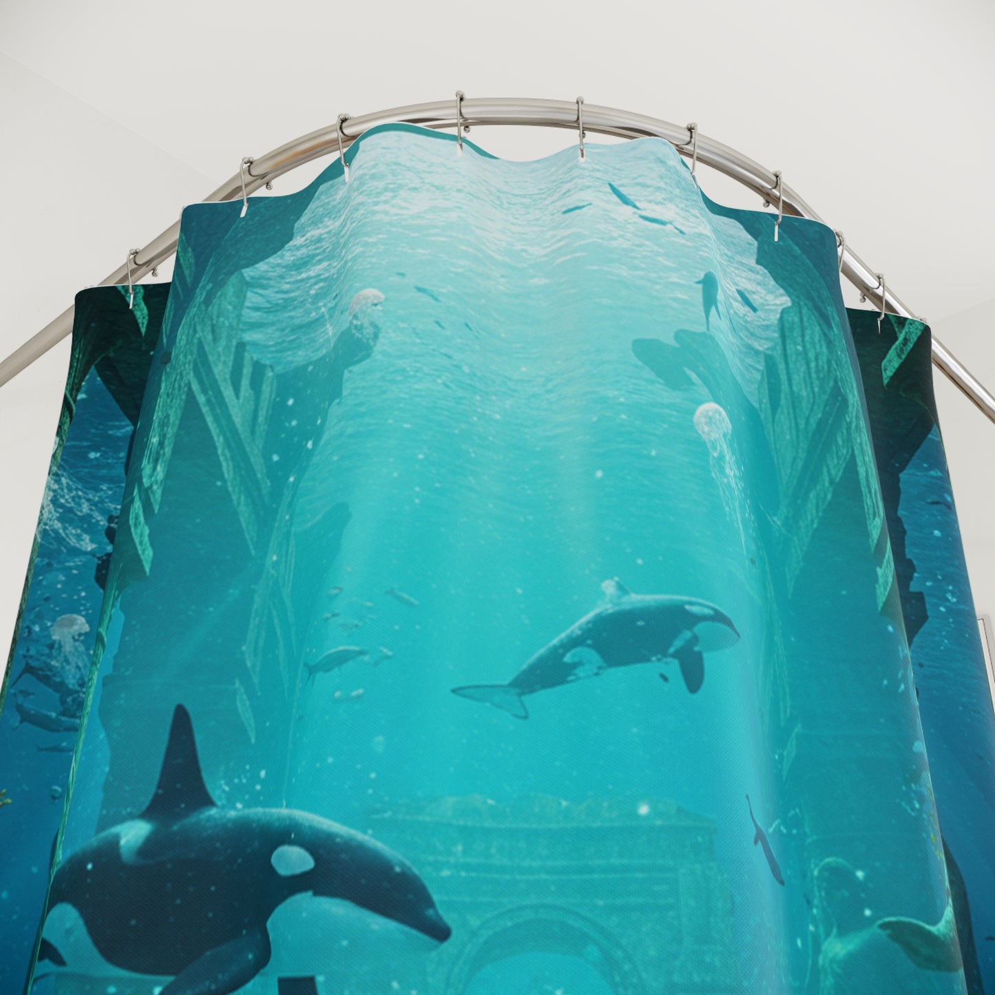 Atlantis Edge: Dive into Mystery Shower Curtain