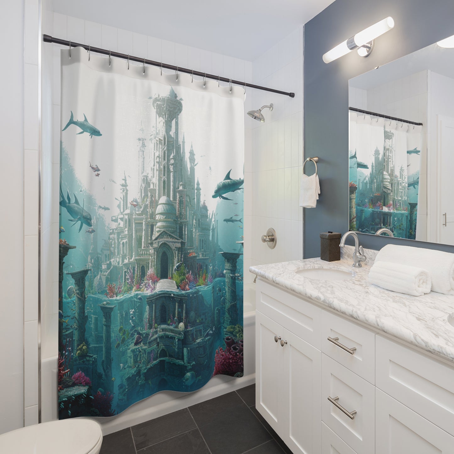 Mystic Atlan Warrior Shower Curtain
