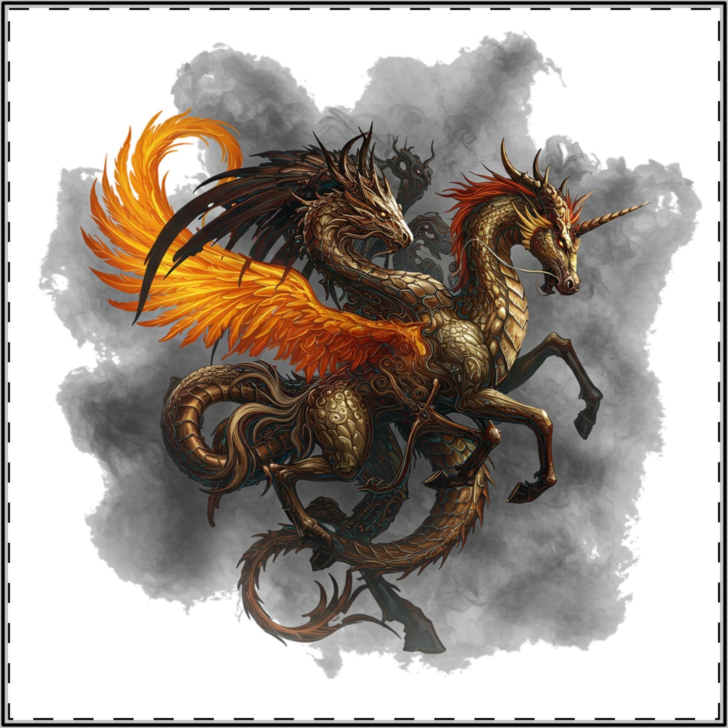 Mythical Edge: Beastly Shadows Satin Poster