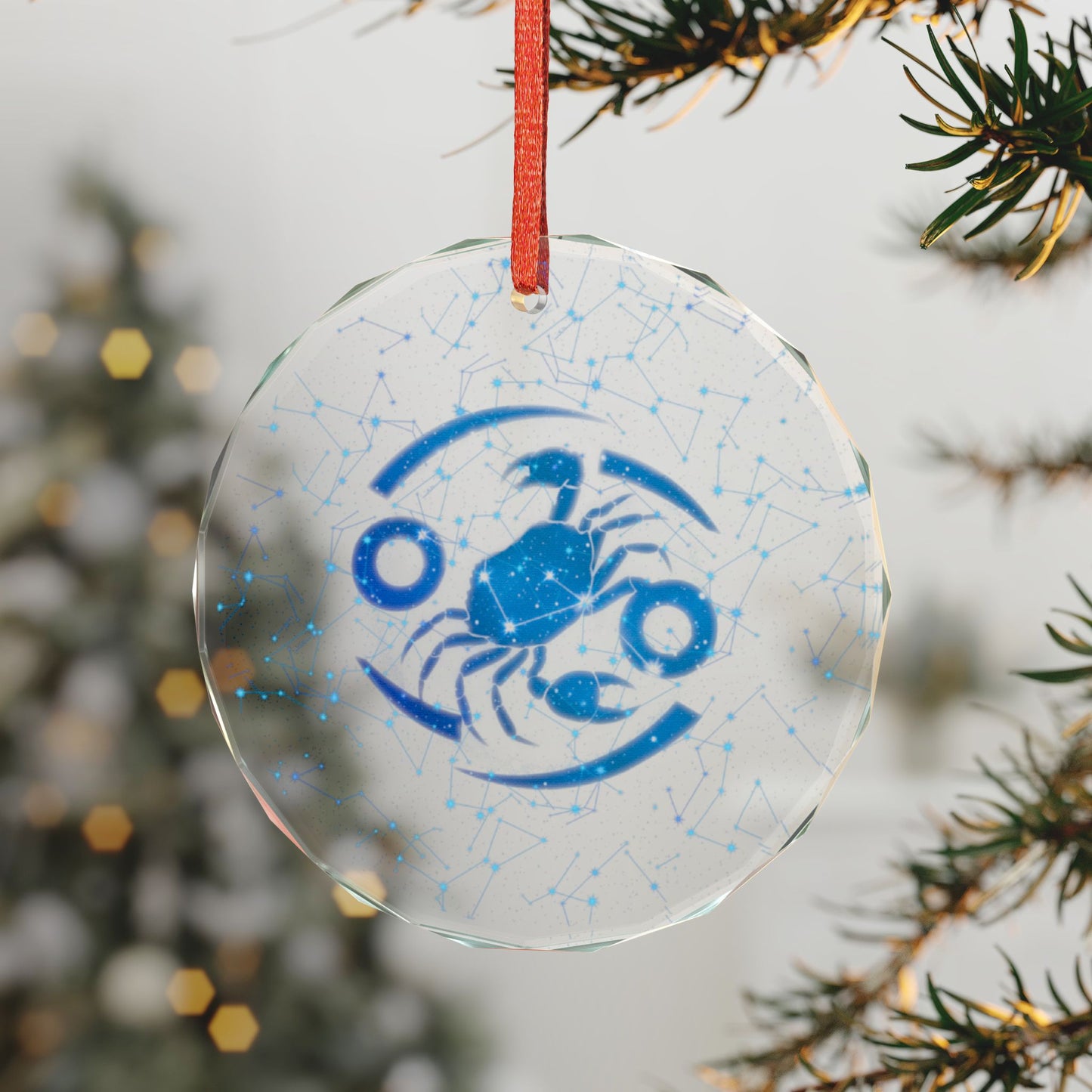 Cosmic Edge Cancer Zodiac Crystal Ornament