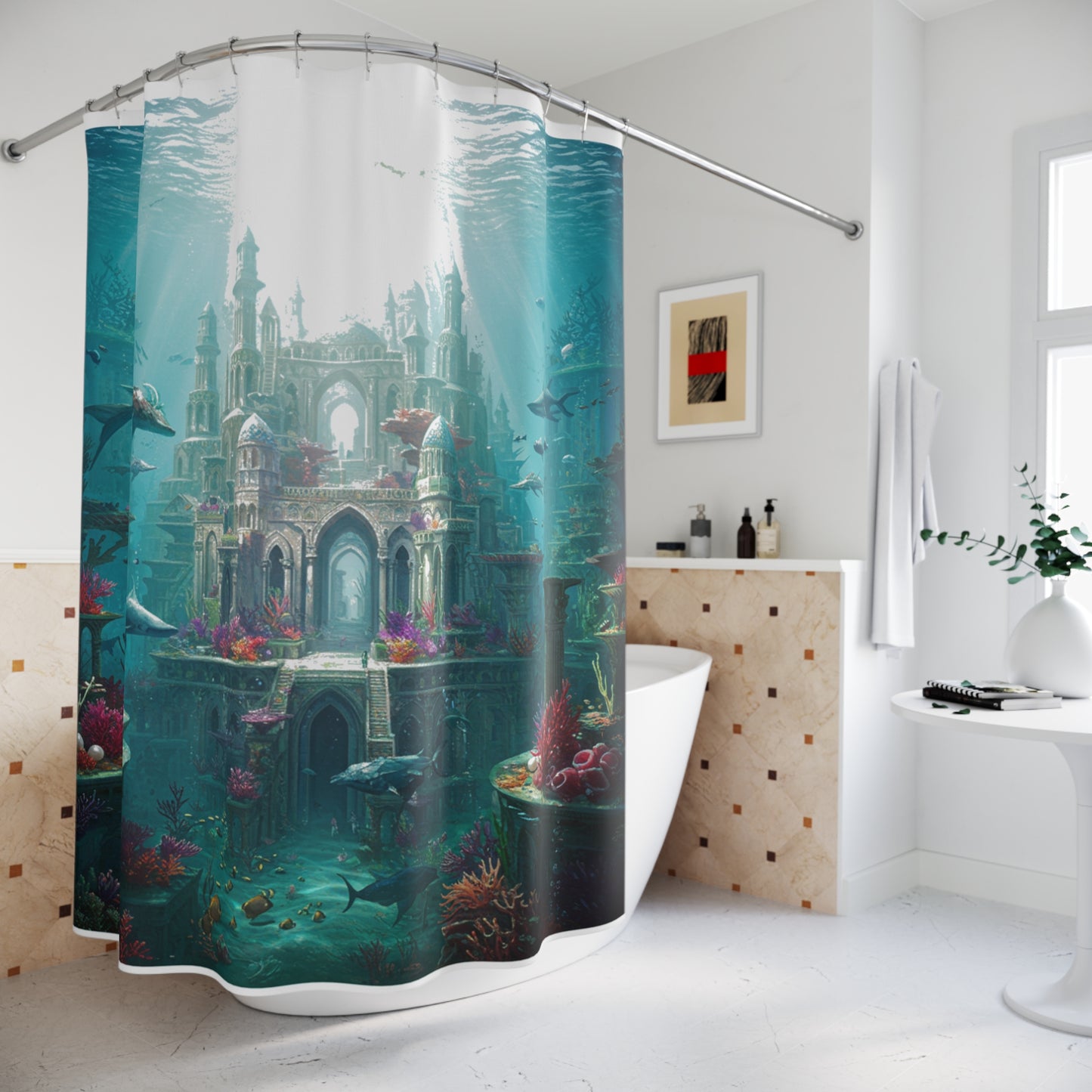 Mystic Atlan Fantasy Shower Curtain – Edgy Edition