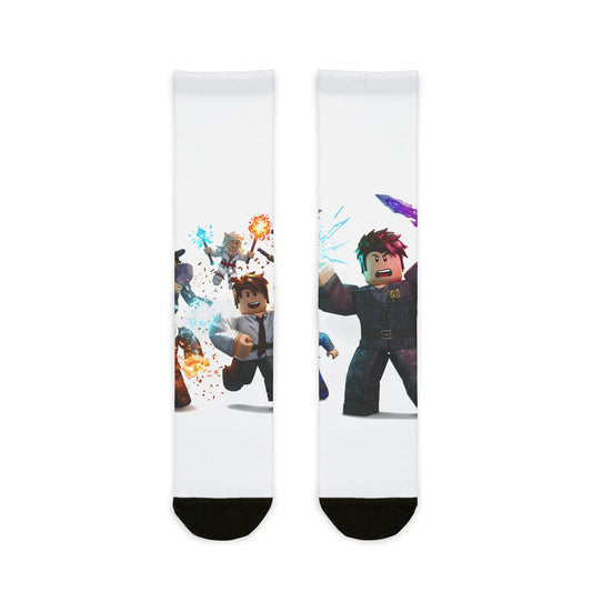 Voxel Rebellion: Edgy Character Crew Socks