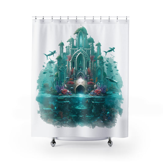 Mystic Atlan Realms Shower Curtain - Edgy Fantasy Design