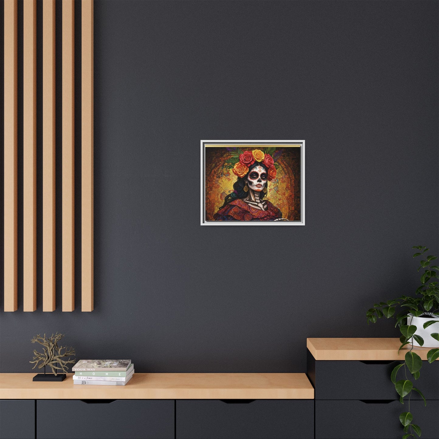 LaCatrina Elegance: Multi-Color Framed Matte Canvas Art