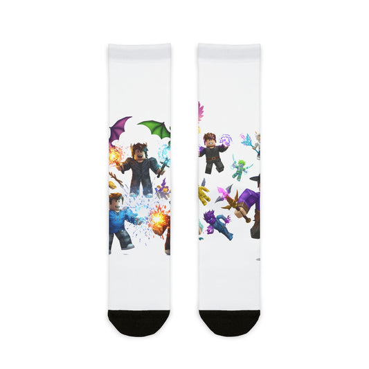 Voxel Vibe Explosion Crew Socks - Edgy Design Fusion