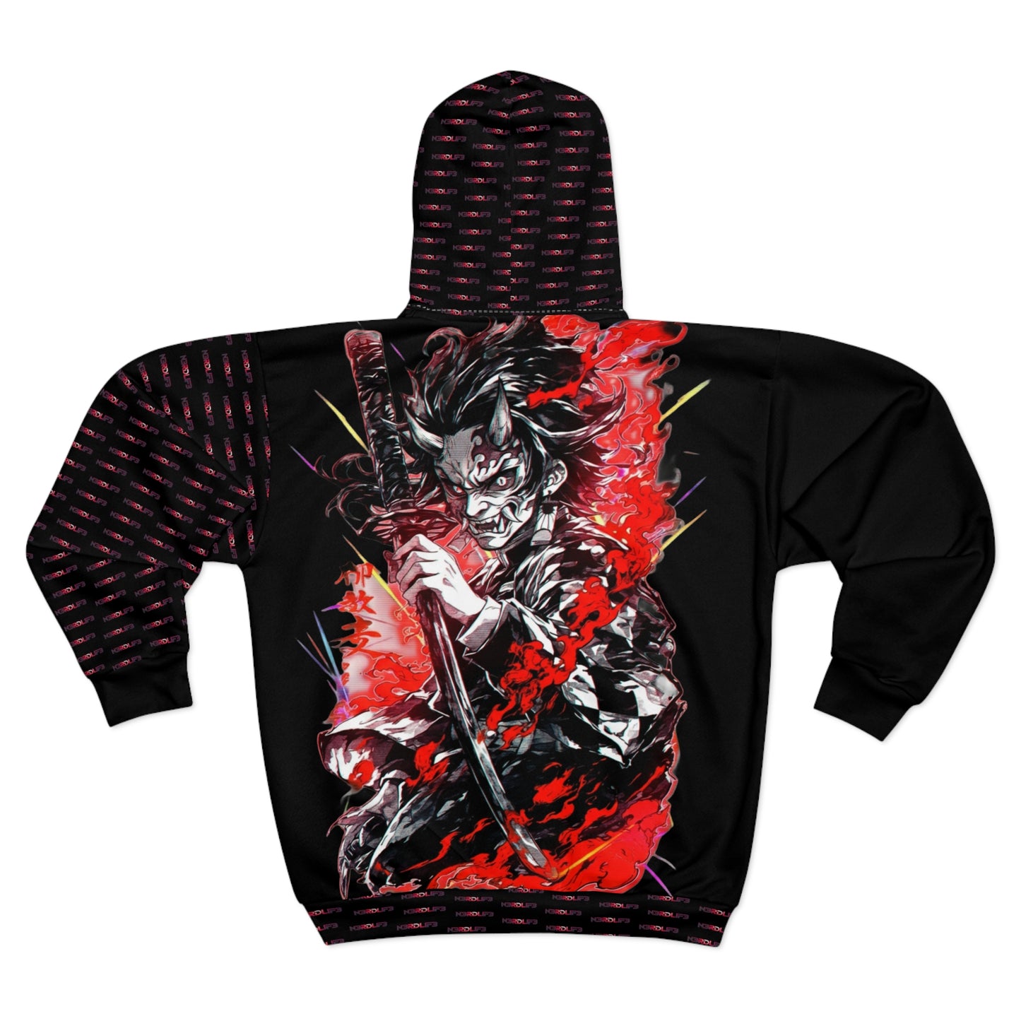 N3RDL1F3 - Red Swag - Zip Up Hoodie - All-over Print