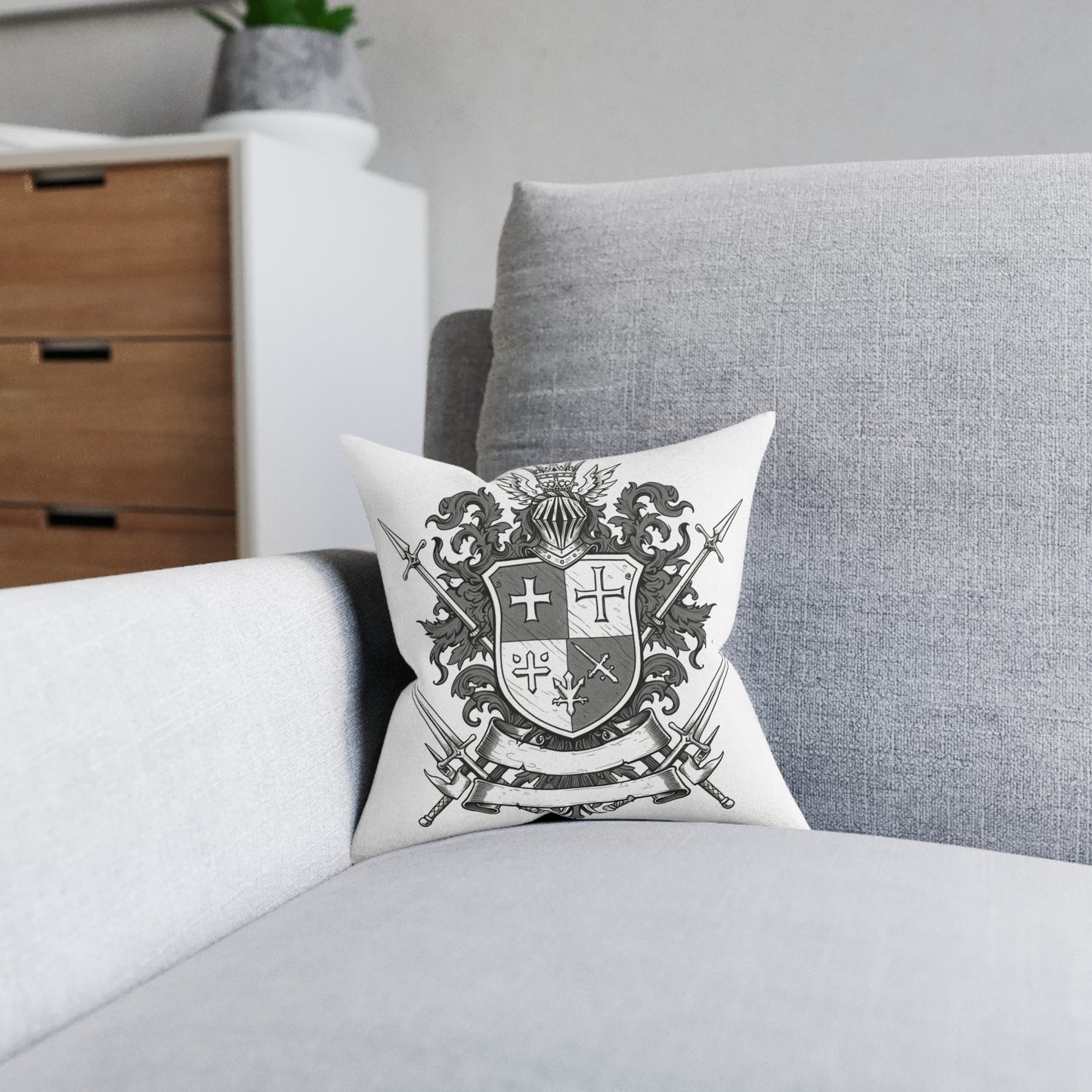Edgy Guild Embrace: Dual-Sided Designer Square Pillow