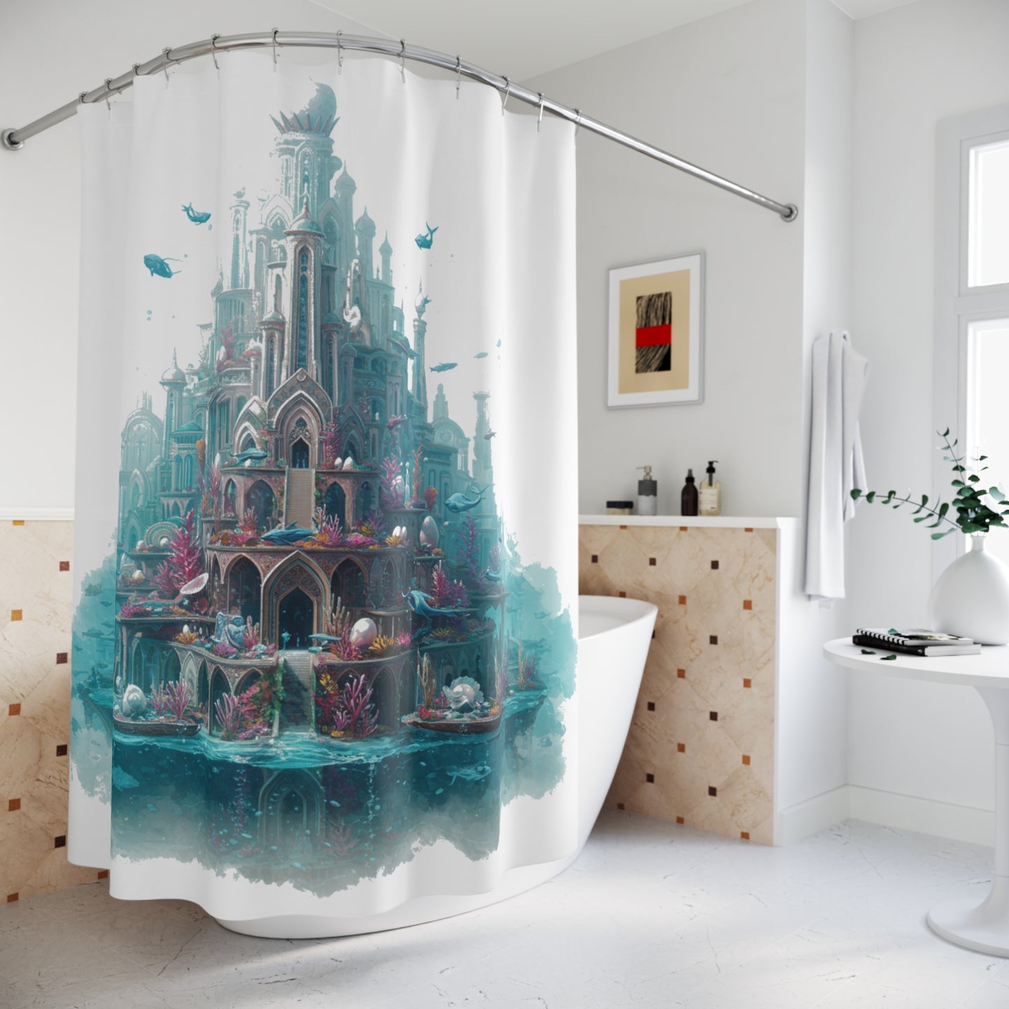Mystic Atlan Fantasy Shower Curtain – Edgy Epic Design #18