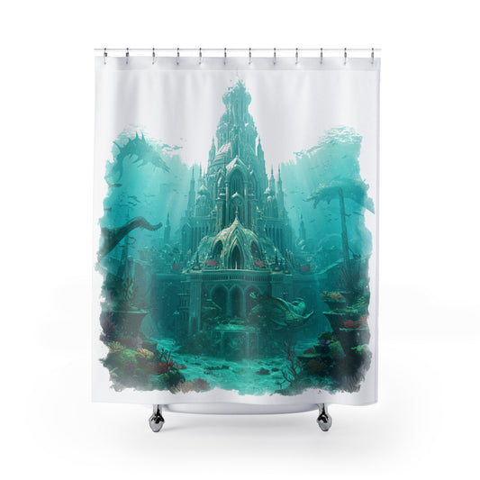 Mystic Atlan Fantasy Shower Curtain - Edgy Elegance