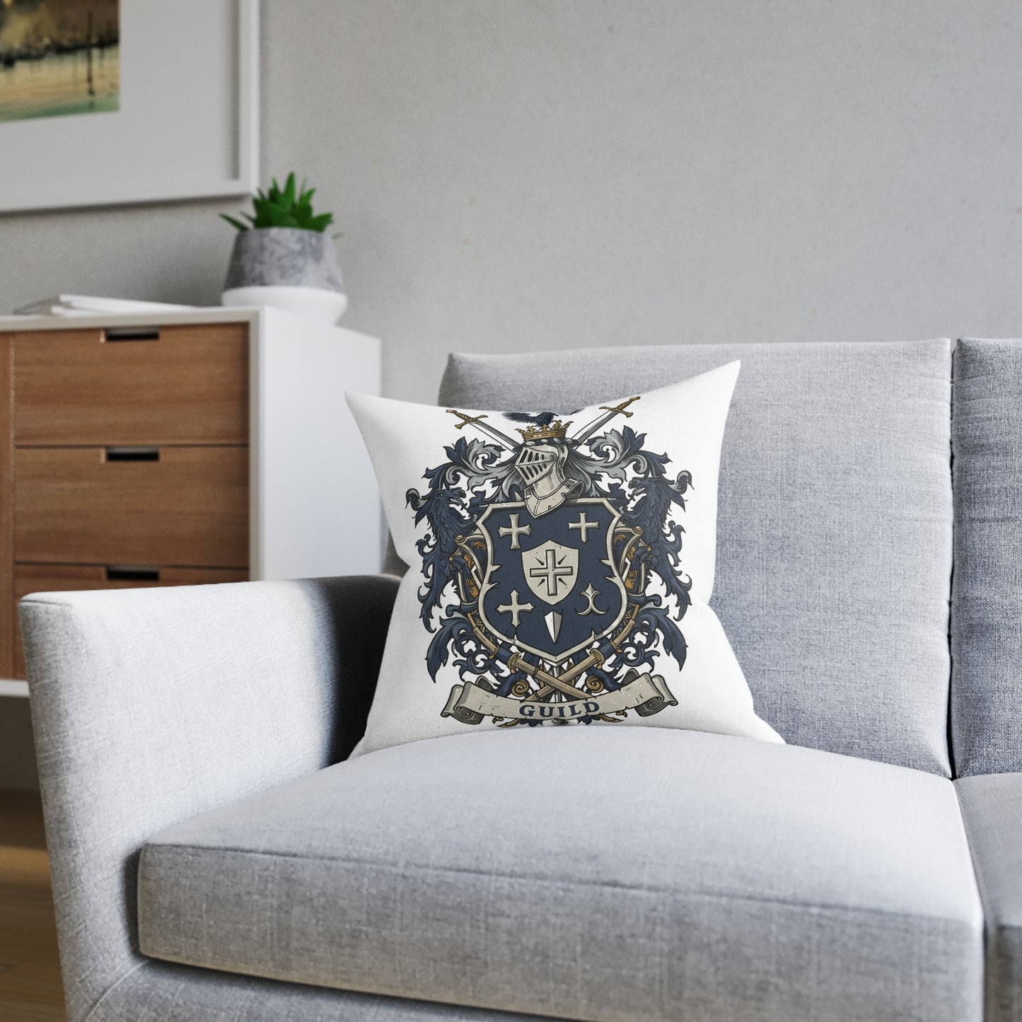 Guild Edge: Dual-Sided Design Square Pillow #11
