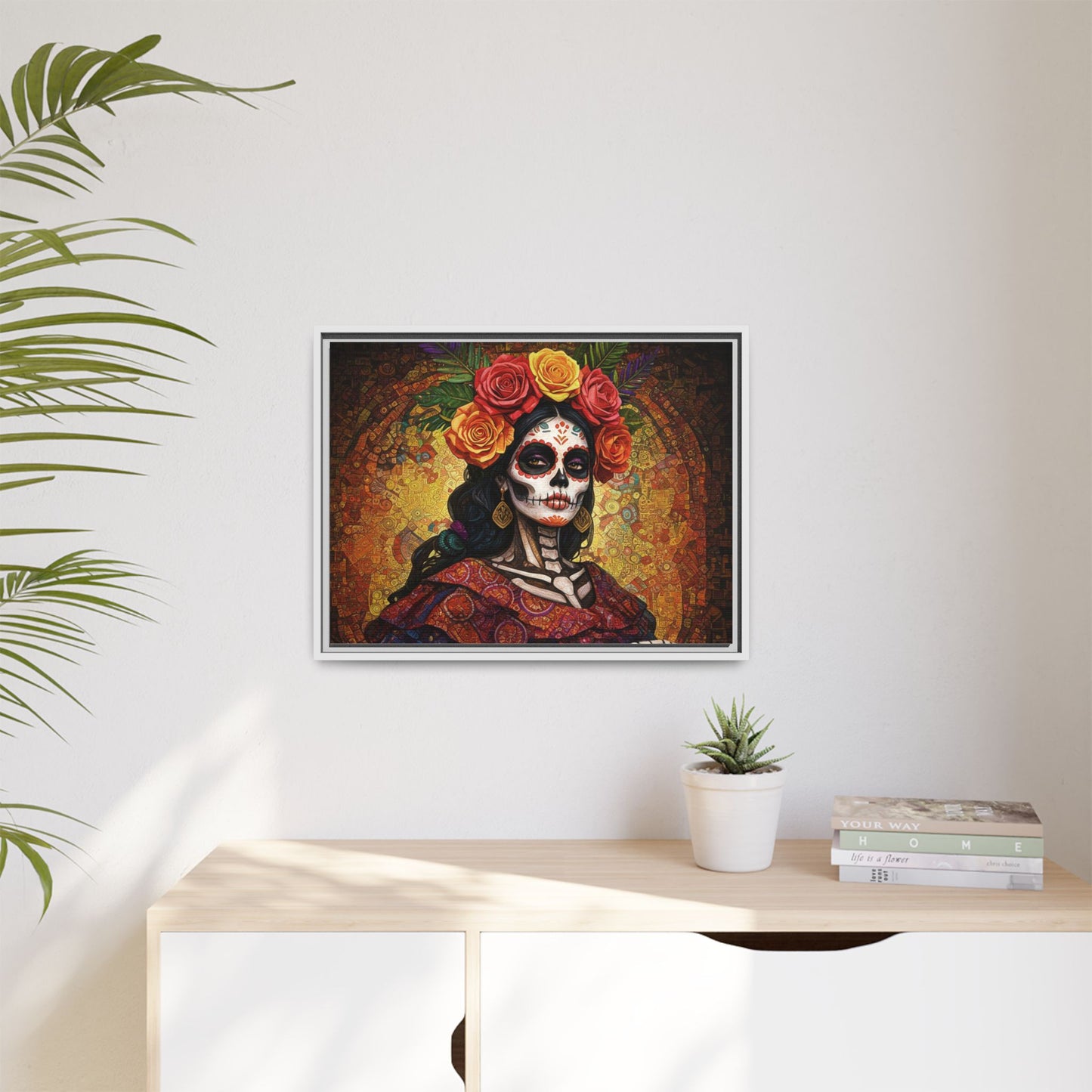 LaCatrina Elegance: Multi-Color Framed Matte Canvas Art