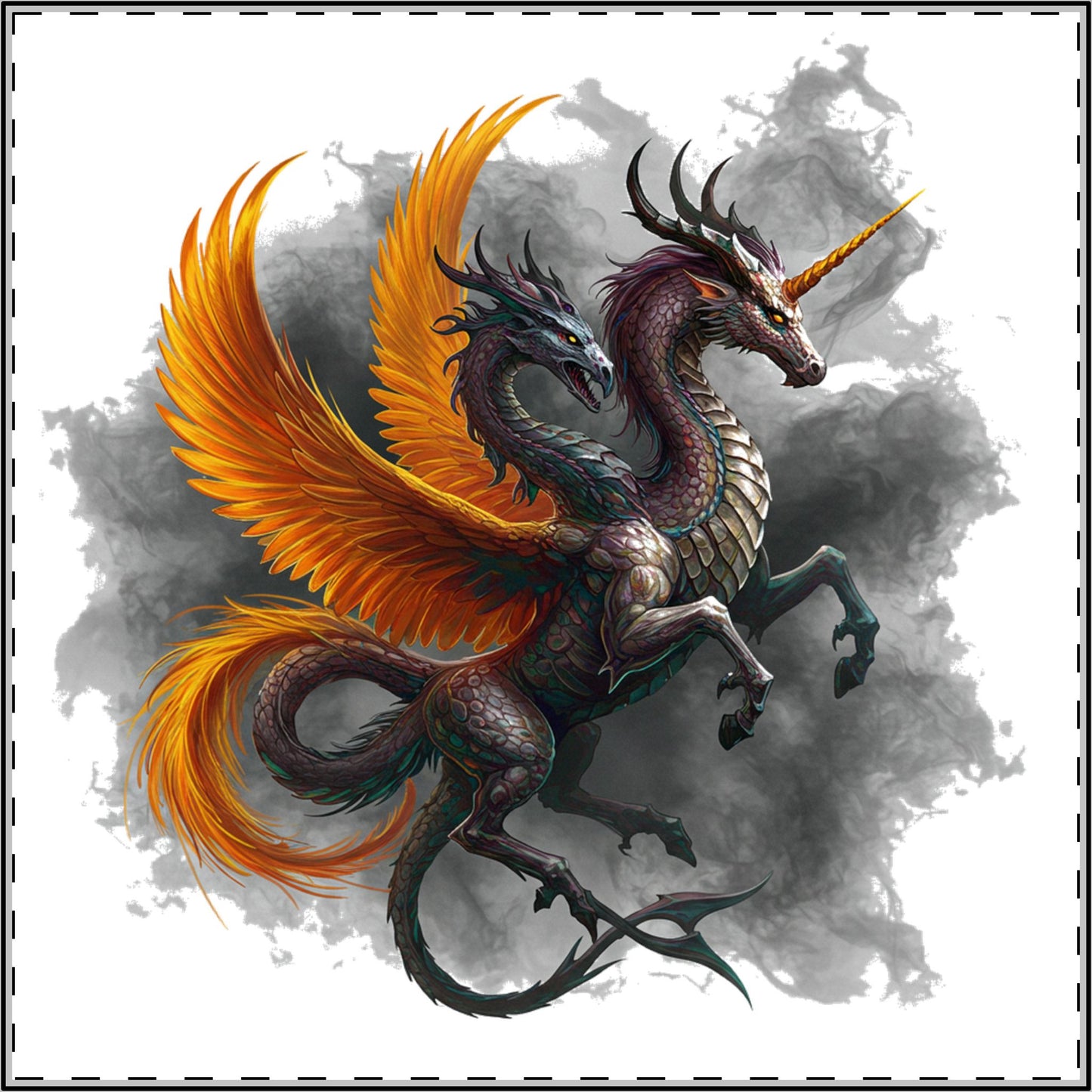 Mystic Shadows: Edgy Mythical Beasts Satin Poster