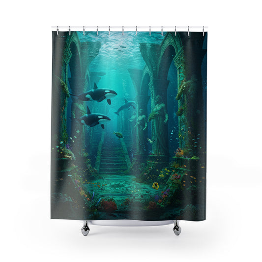 Atlantis Edge: Dive into Mystery Shower Curtain
