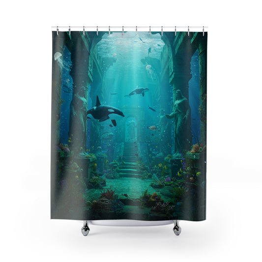 Atlantis Edge: Dive into Mystery Shower Curtain