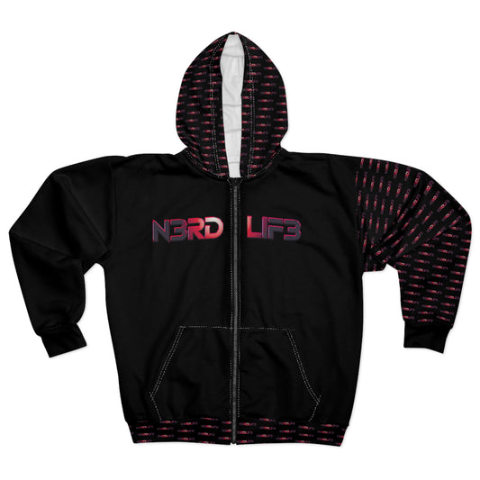 N3RDL1F3 - Red Swag - Zip Up Hoodie - All-over Print