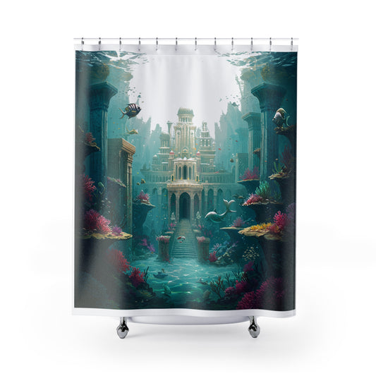 Mystic Atlan Epic Fantasy Shower Curtain – Edgy Edition