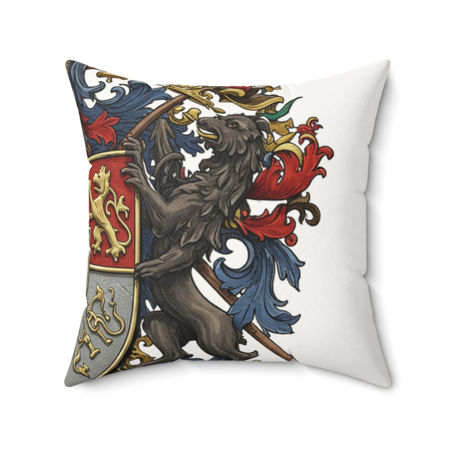 Edgy Elegance: Faux Suede Square Pillow – Guild #37 Edition