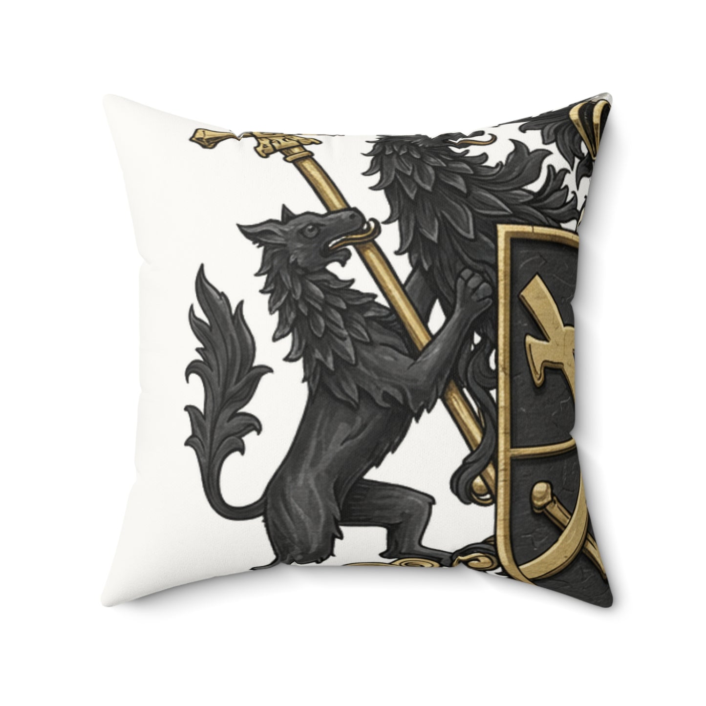 Edgy Elegance: Dual Guild Faux Suede Pillow