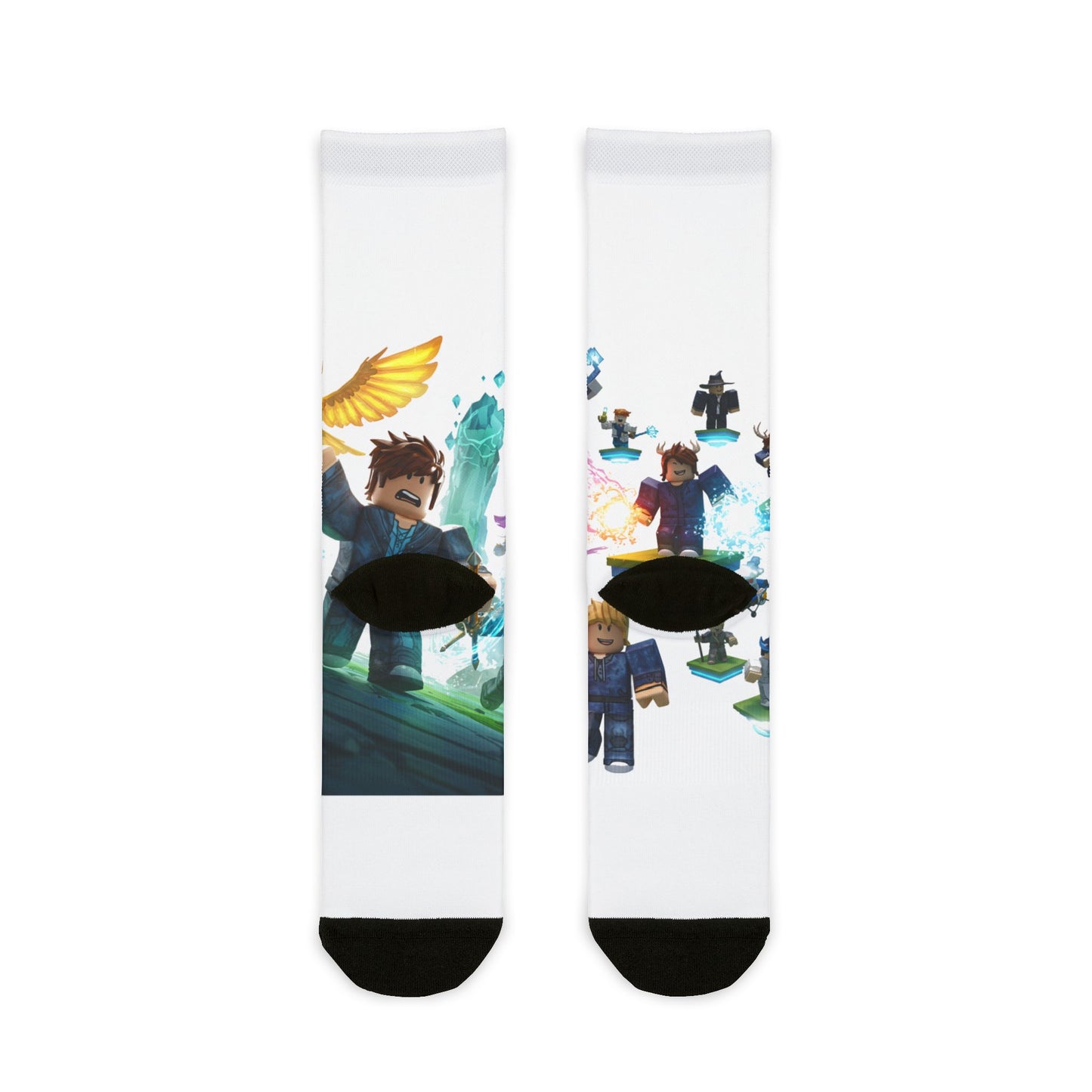 Pixel Power Blast Crew Socks: Edgy Voxel Mashup