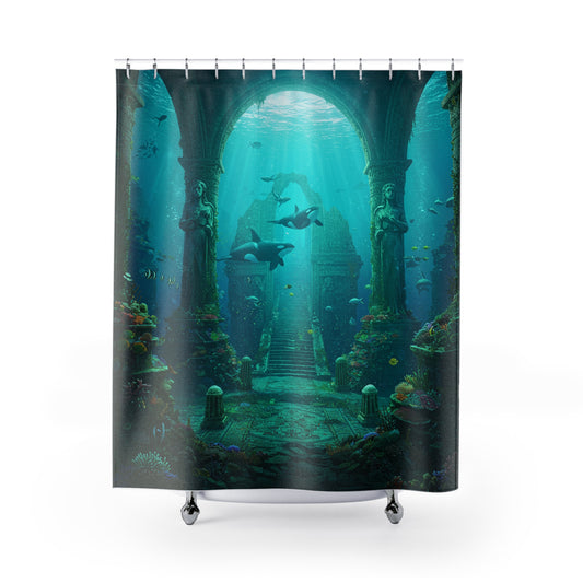 Atlantis Edge: Dive Into Mystery Shower Curtain