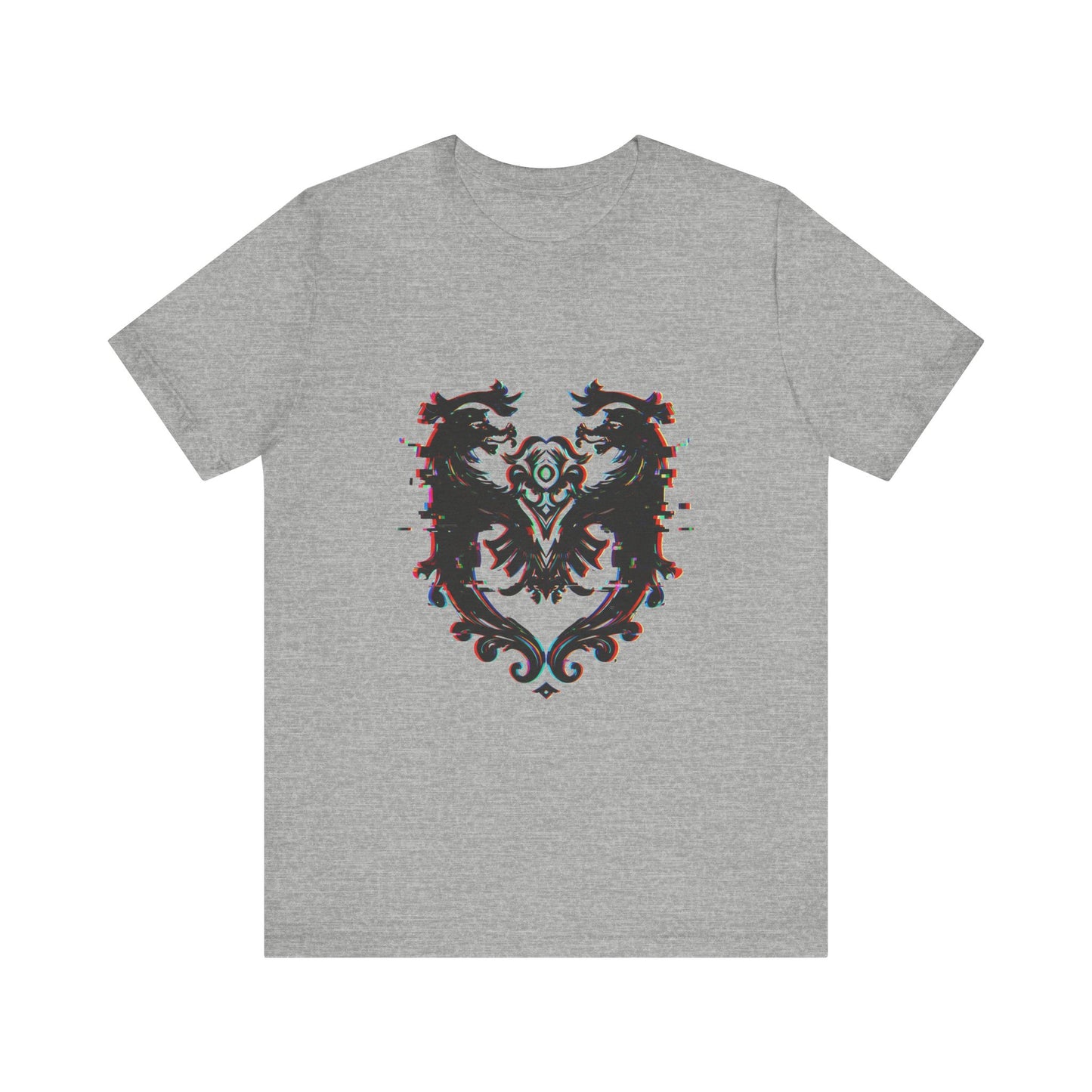 NOTGPT Heraldic Glitch Fusion Tee - Trendy Unisex Style