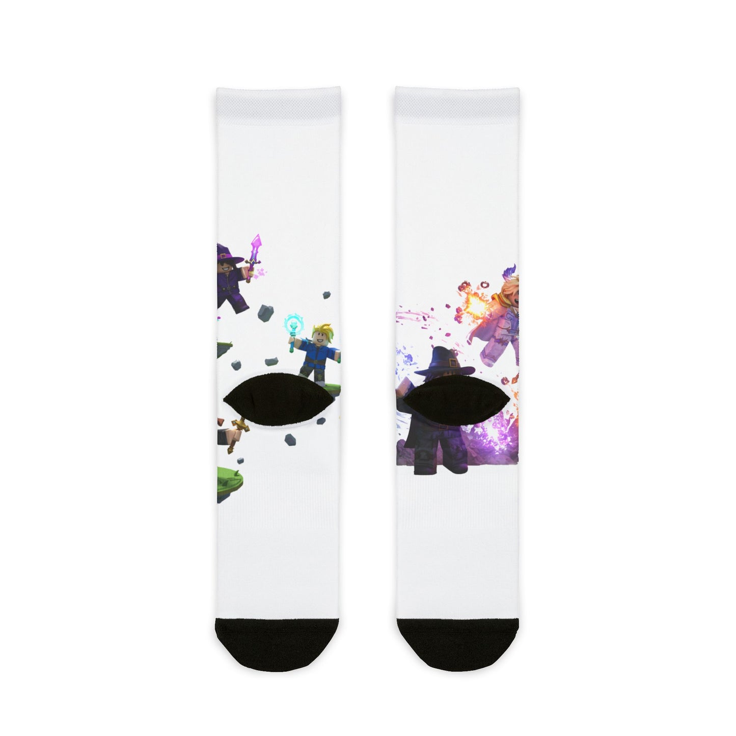 Pixel Power Rush: Edgy Voxel Character Crew Socks