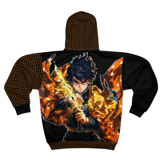 N3RDL1F3 - Orange Swag - Zip Up Hoodie - All-over Print