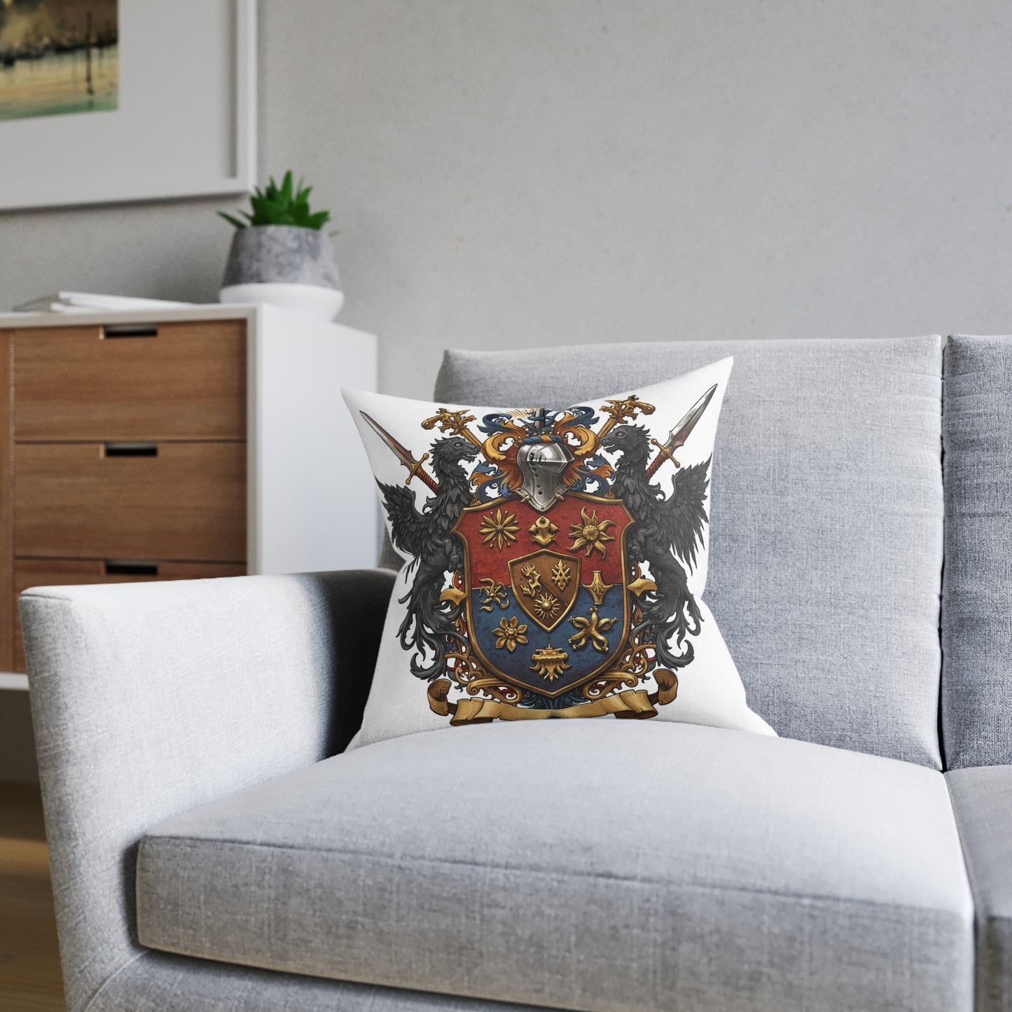 Edgy Elegance: Dual Guild #62 Square Pillow