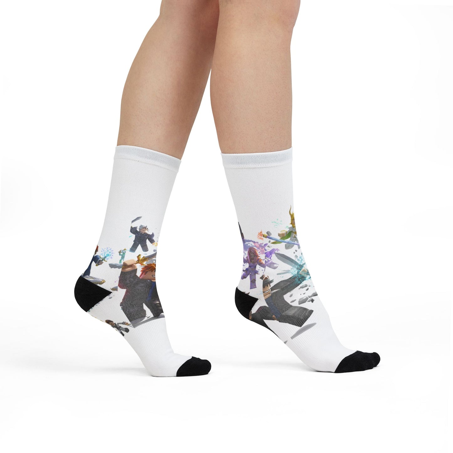 Pixel Edge Voxel Warriors Crew Socks