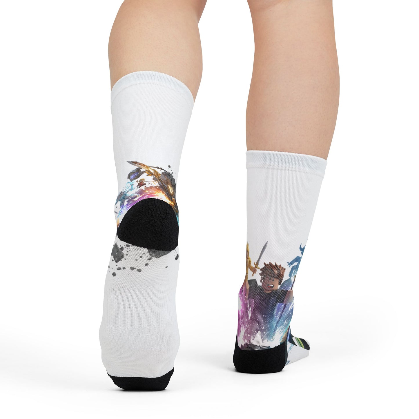 Pixel Prowess: Edgy Voxel Crew Socks