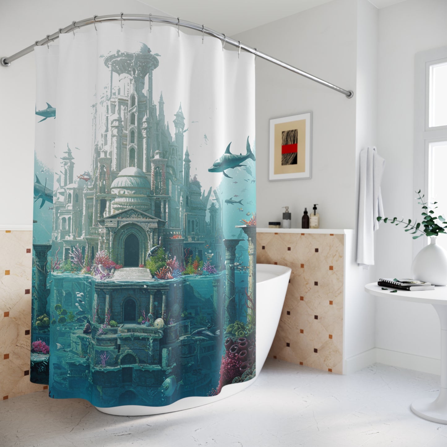 Mystic Atlan Warrior Shower Curtain