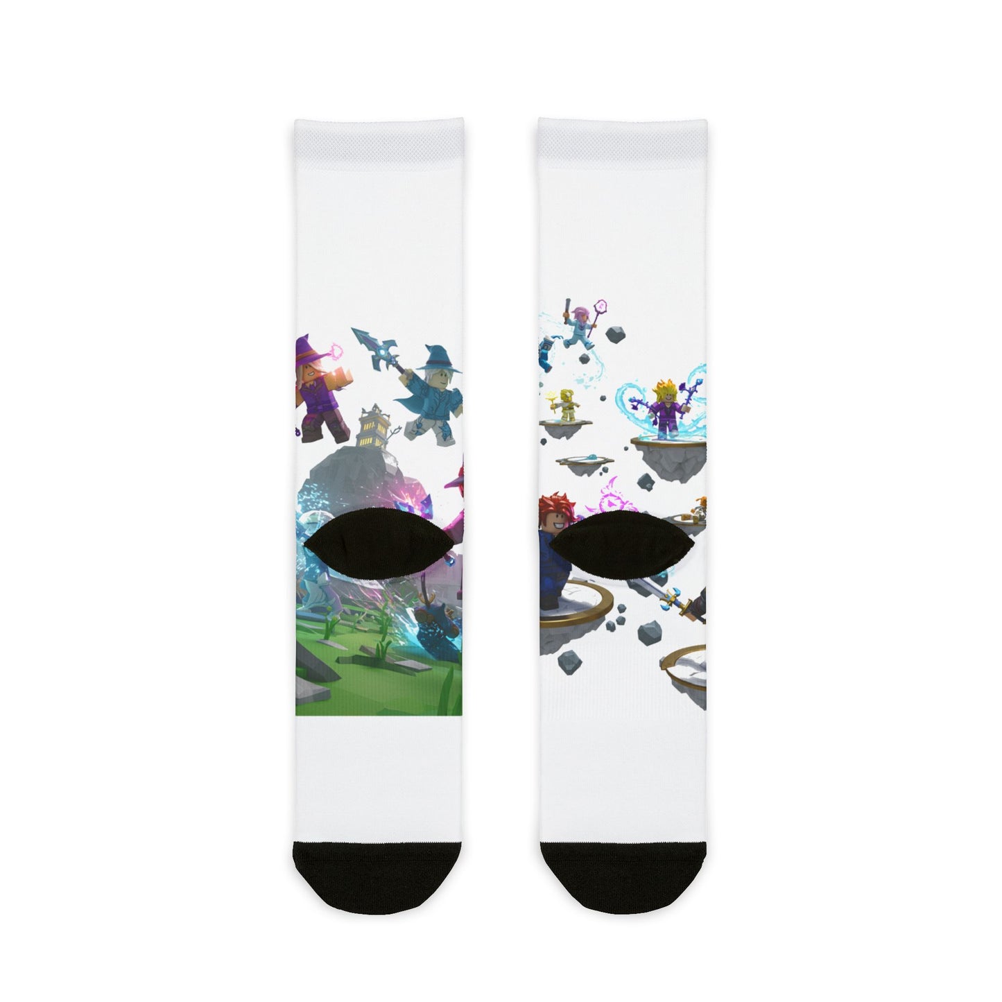 Pixel Powerhouse Crew Socks - Edgy Voxel Design