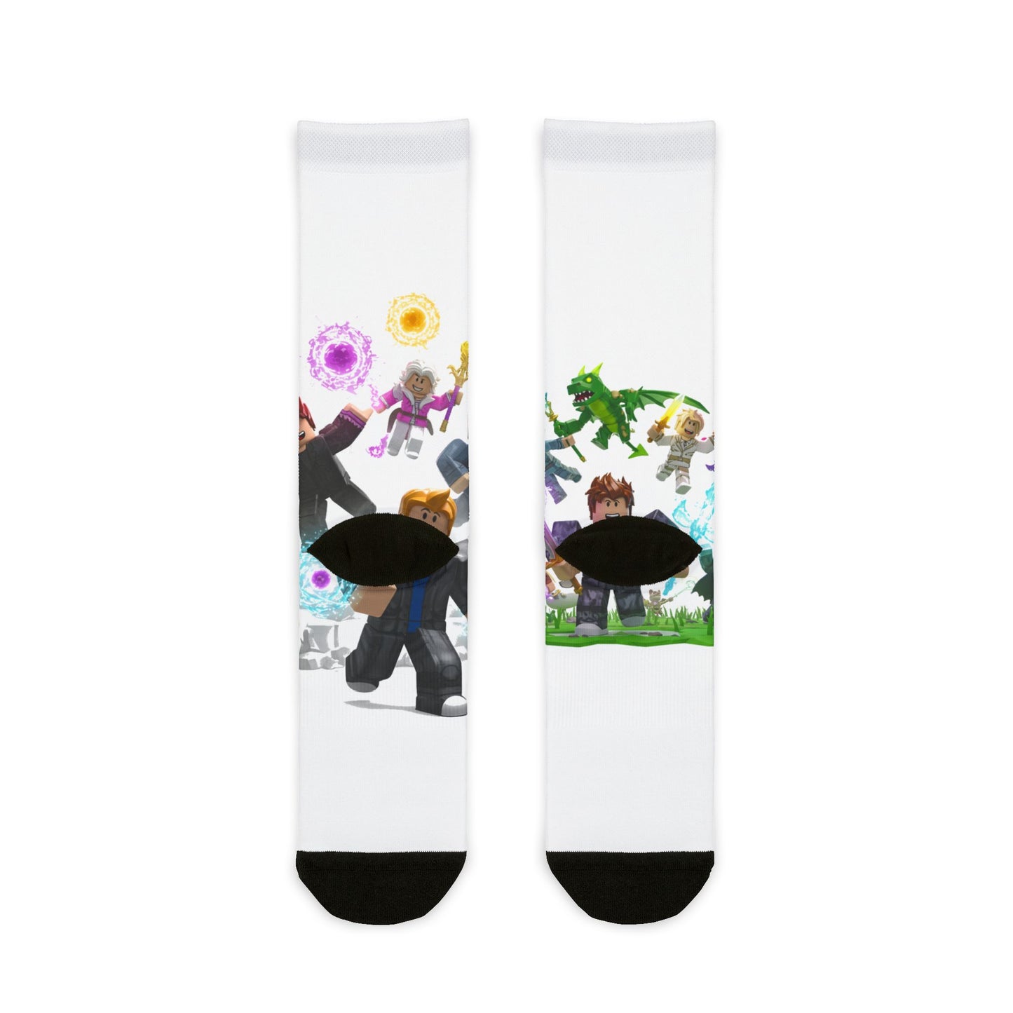 Pixel Powerhouse Crew Socks - Edgy Voxel Invasion