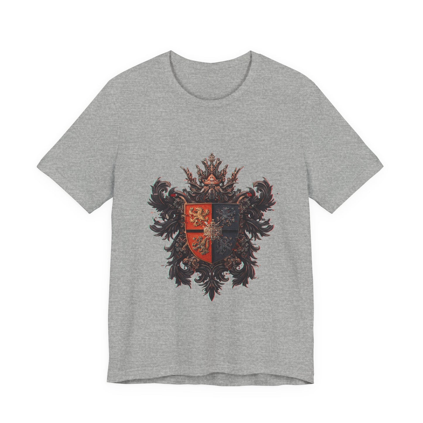 Guild Emblem Fusion Tee - Trendy Unisex Jersey with Unique Sleeve Print
