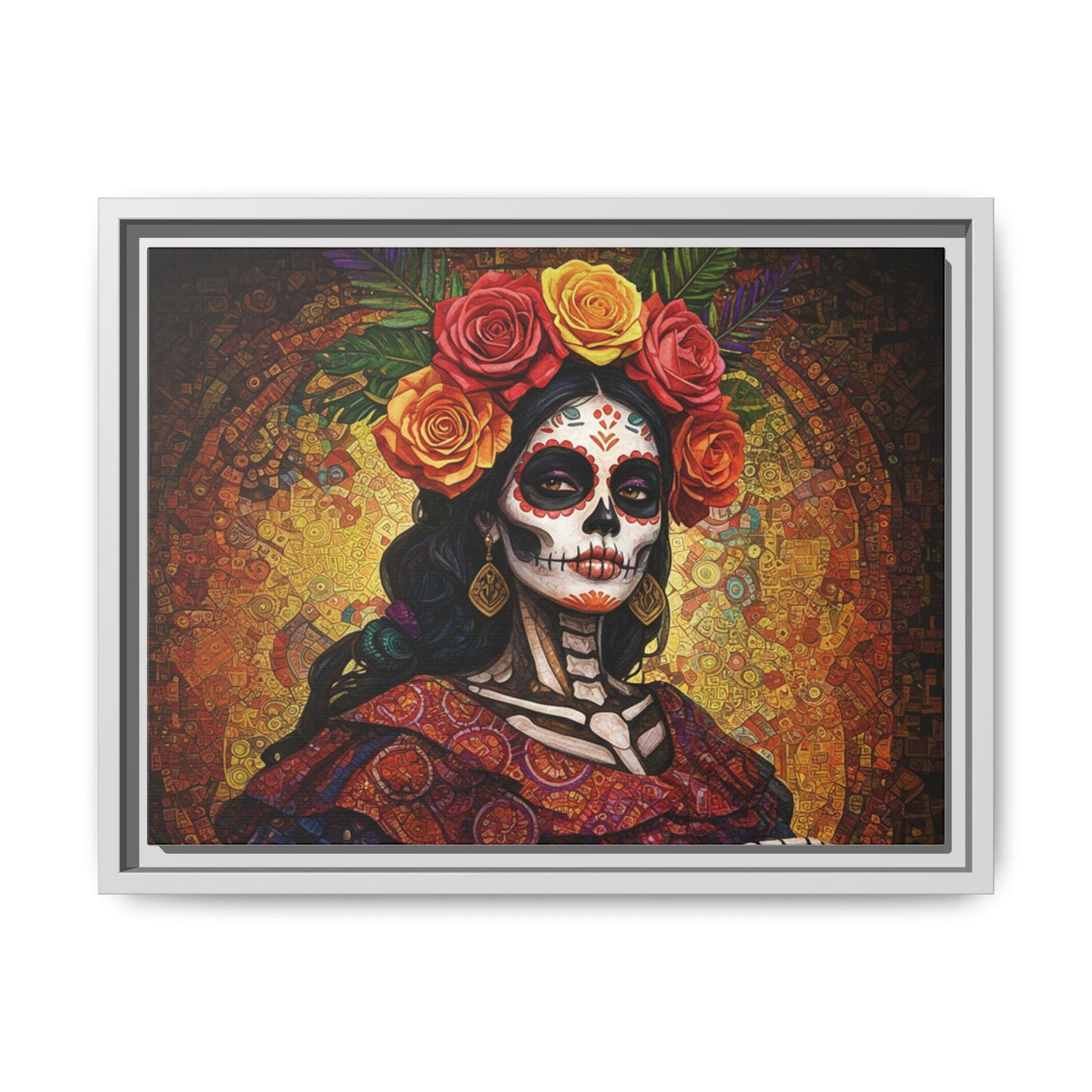 LaCatrina Elegance: Multi-Color Framed Matte Canvas Art