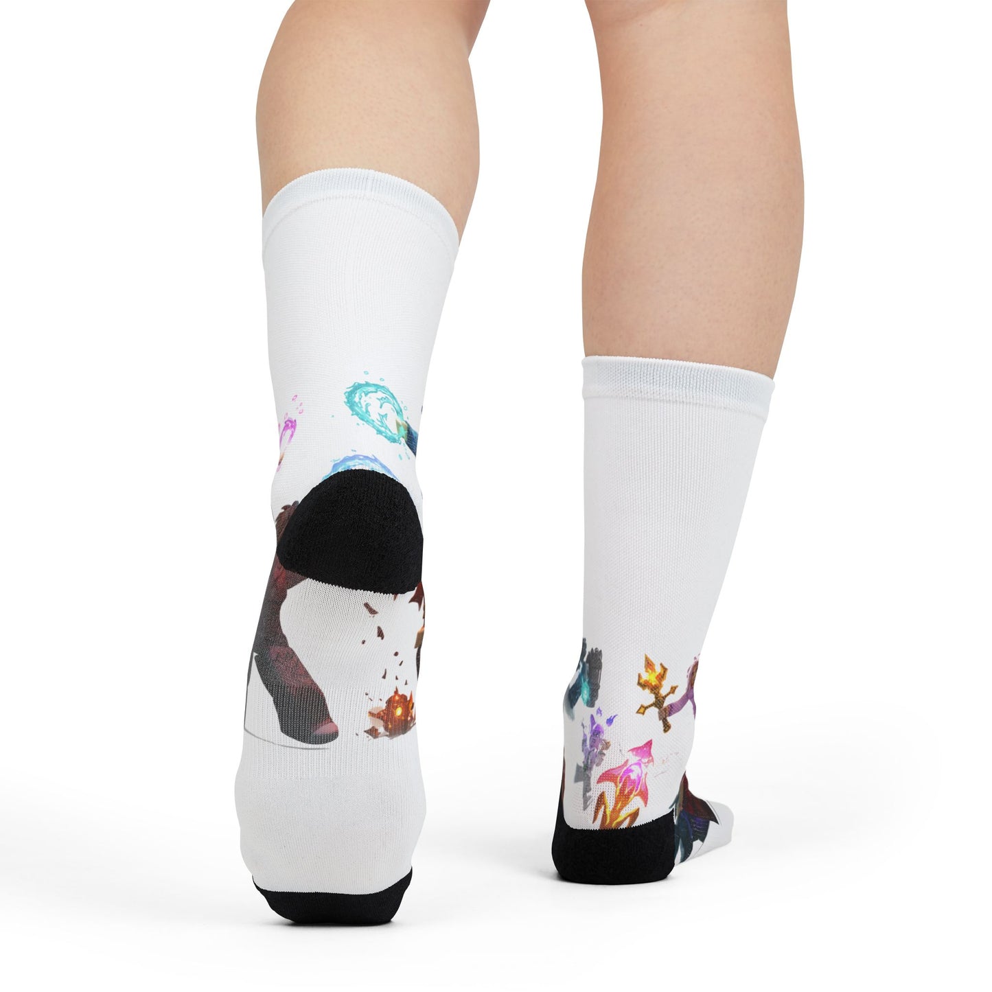Voxel Invasion Edgy Crew Socks - Unique Design #14